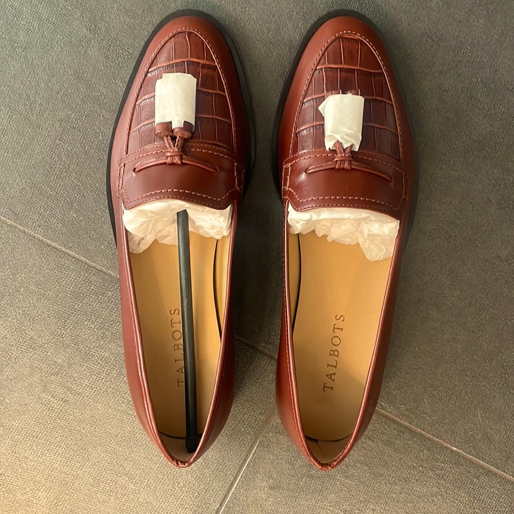 Dark Amber Rust Talbots loafers-NEW